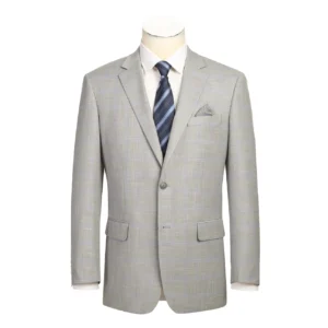 Taupe | Pastel Blue | Window Pane | Notch Lapel |Modern Fit Suit