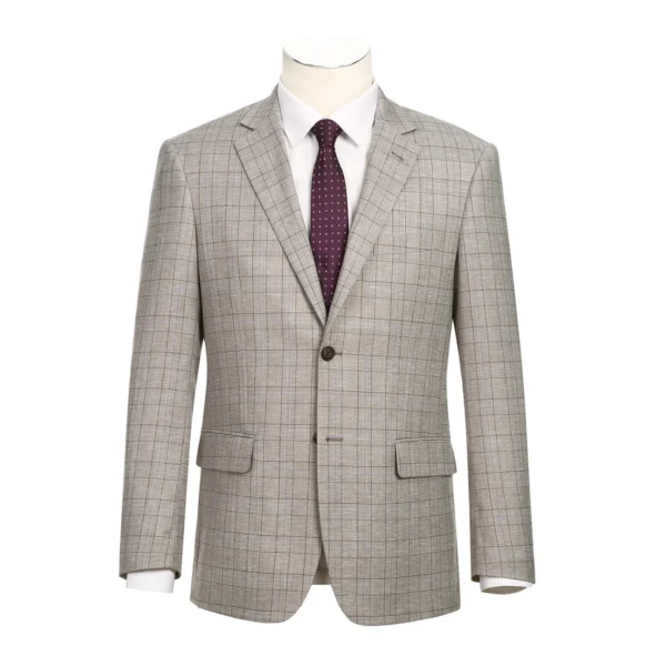 Mocha | Plaid | Notch Lapel | Slim Fit Suit