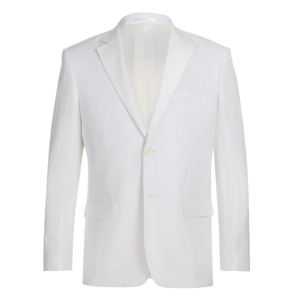 Off White | Linen | Notch Lapel | Slim Fit Suit - Image 2