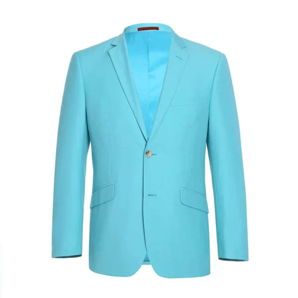 Light Turquoise | Single-breasted | Notch Lapel | Slim Fit Suit - Image 2