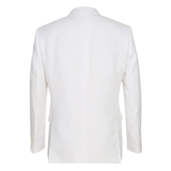 Off White | Linen | Notch Lapel | Slim Fit Suit - Image 3