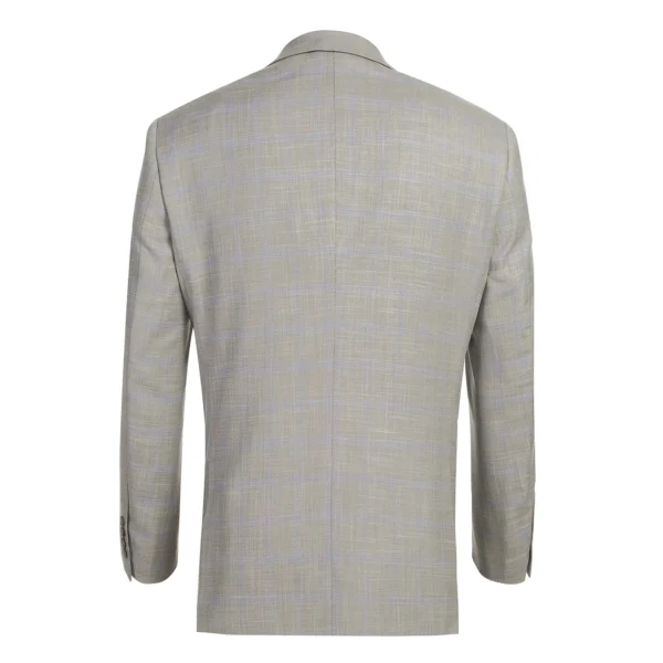 Taupe | Pastel Blue | Window Pane | Notch Lapel |Modern Fit Suit - Image 3