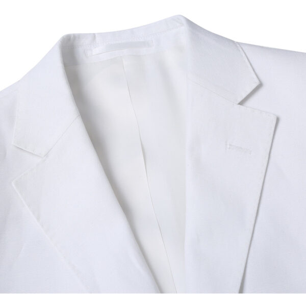 Off White | Linen | Notch Lapel | Slim Fit Suit - Image 4