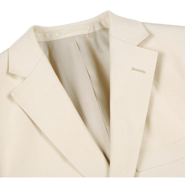 Beige | Slim Fit | Notch Lapel | Linen Suit - Image 4