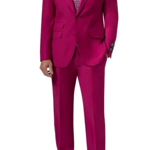 Ruby Red | Wool | Hand-Tailored | Peak Lapel | Ticket Pocket | Modern Fit Suit