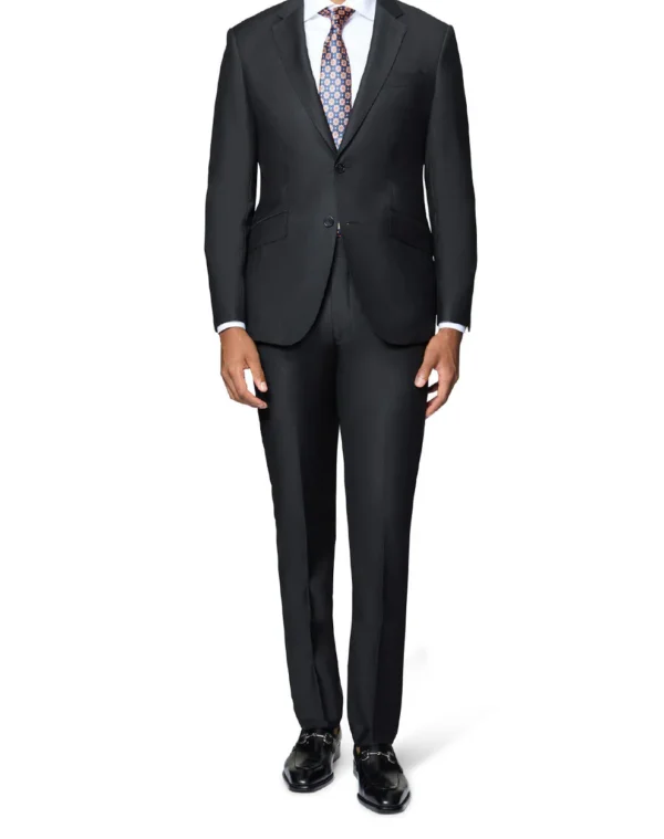 Black | Wool | Notch Lapel | Modern Fit Suit - Image 3