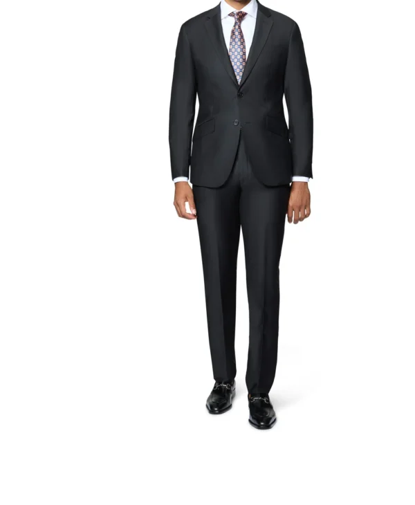 Black | Wool | Notch Lapel | Modern Fit Suit