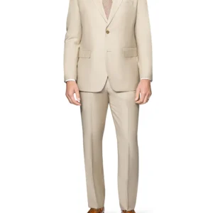 Solid Tan | Wool | Notch Lapel | Slim Fit Suit