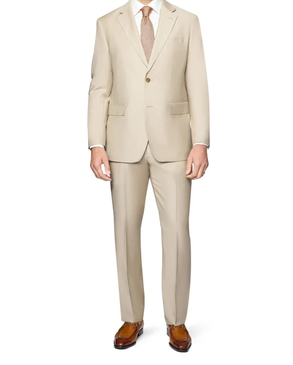Solid Tan | Wool | Notch Lapel | Slim Fit Suit