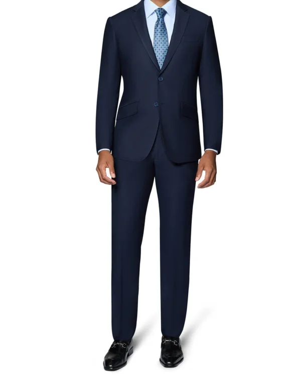 Solid Navy | Wool | Notch Lapel | Modern Fit Suit - Image 2