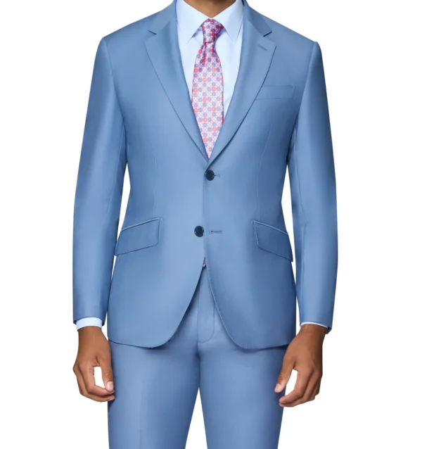 Maya Blue | Wool | Notch Lapel | Slim Fit Suit - Image 2
