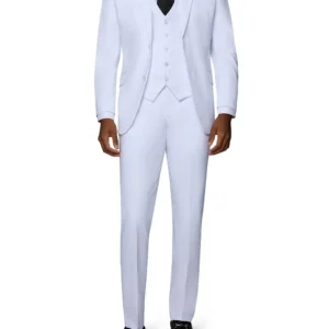 3 Piece | Pure White | Notch Lapel | Modern Fit Suit