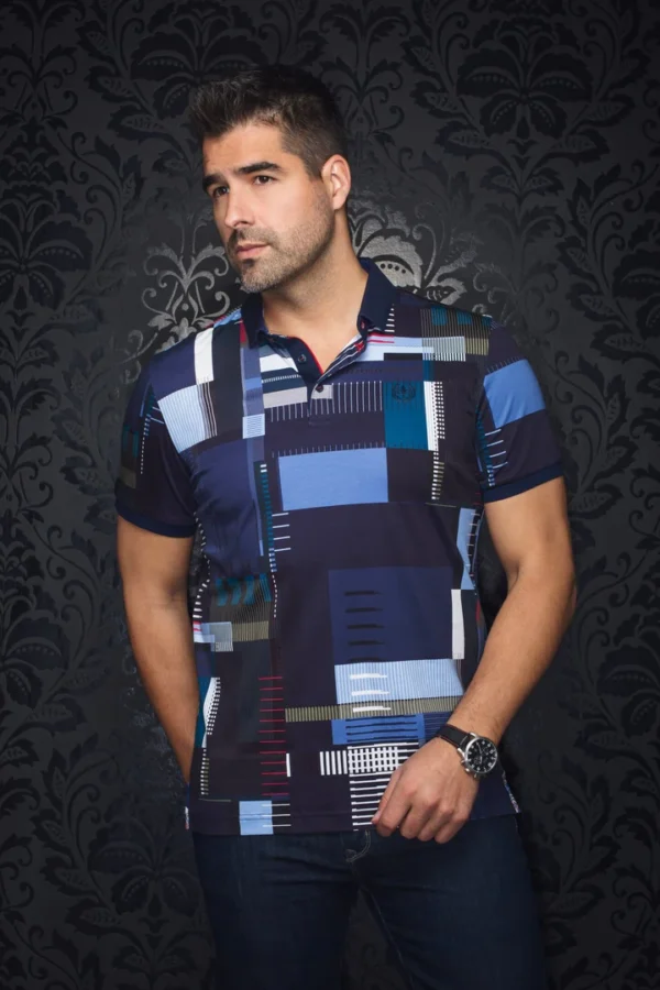 Navy | Print | Polo