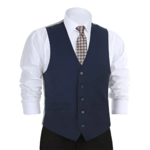Navy 5 Button Vest