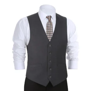 Charcoal 5 Button Vest