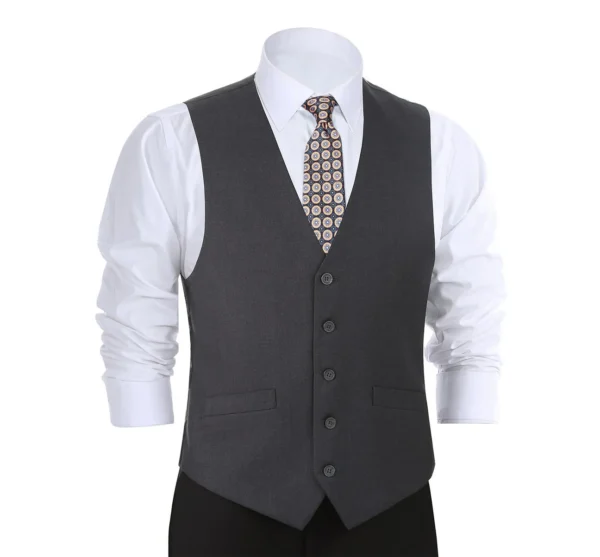 Charcoal 5 Button Vest