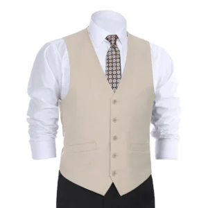 Beige 5 Button Vest