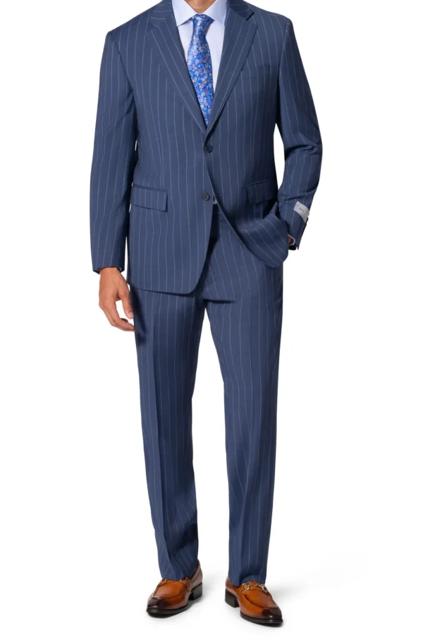 Navy | Pinstripe | Notch Lapel | Modern Fit Suit