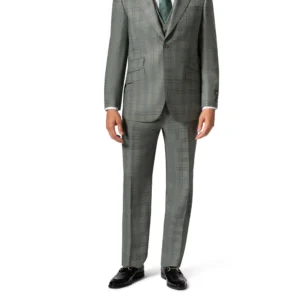 3 Piece | Olive Green | Window Payne | Notch Lapel | Slim Fit Suit