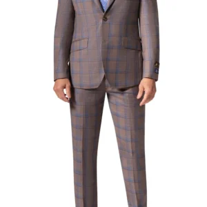 Rust | Blue | Window Pane | Notch Lapel | Slim Fit Suit