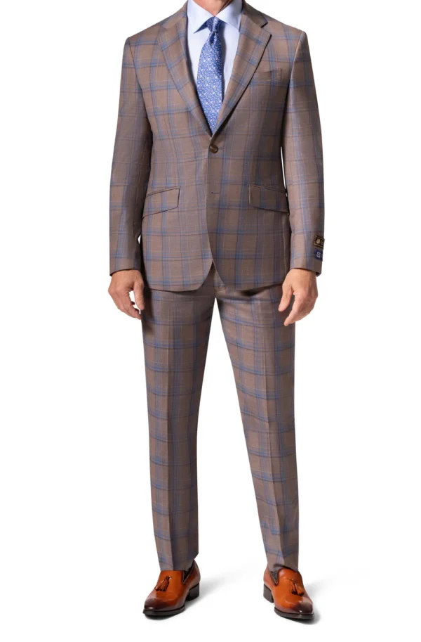 Rust | Blue | Window Pane | Notch Lapel | Slim Fit Suit