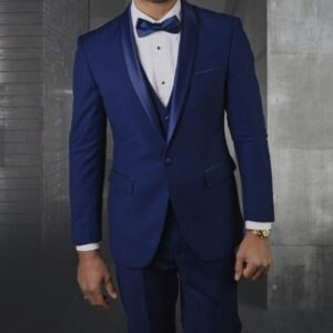 3 Piece | Indigo Blue | Shawl Lapel | Slim Fit Tuxedo