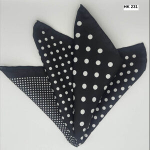 Black and White Polka Dot Silk Pocket Square