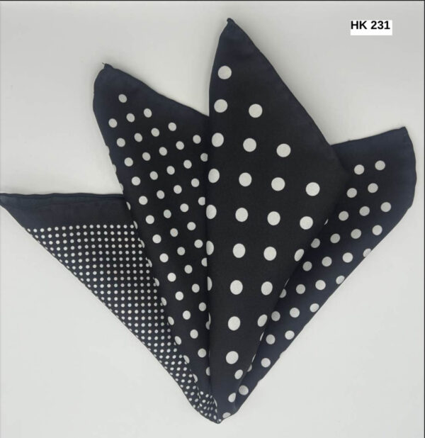 Black | White | Polka Dot | Silk Pocket Square