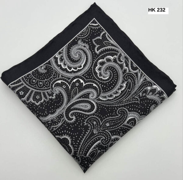 Black | White | Print | Silk Pocket Square