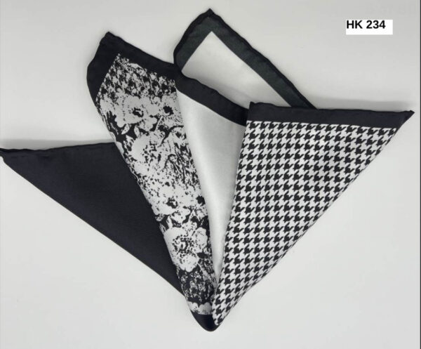 Black | White | Print | Silk Pocket Square