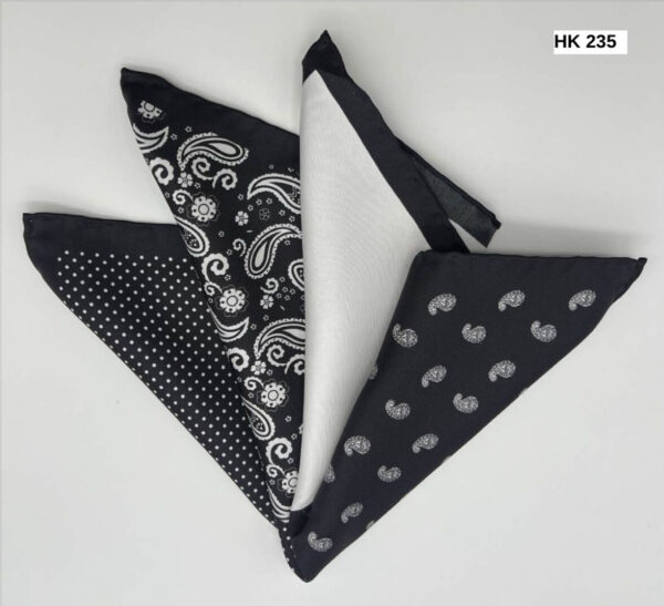 Black | White | Print | Silk Pocket Square