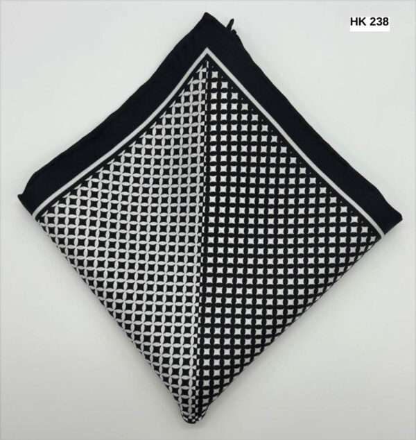 Black | White | Diamond | Print | Silk Pocket Square