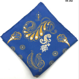 Lapis Lazuli Blue | Beige | Print | Silk Pocket Square