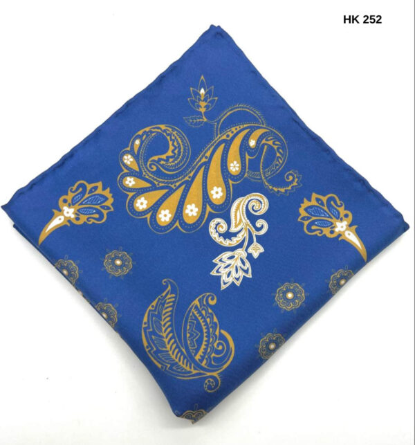 Lapis Lazuli Blue | Beige | Print | Silk Pocket Square