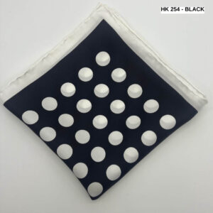 Black and White Large Polka Dots Silk Pocket Square