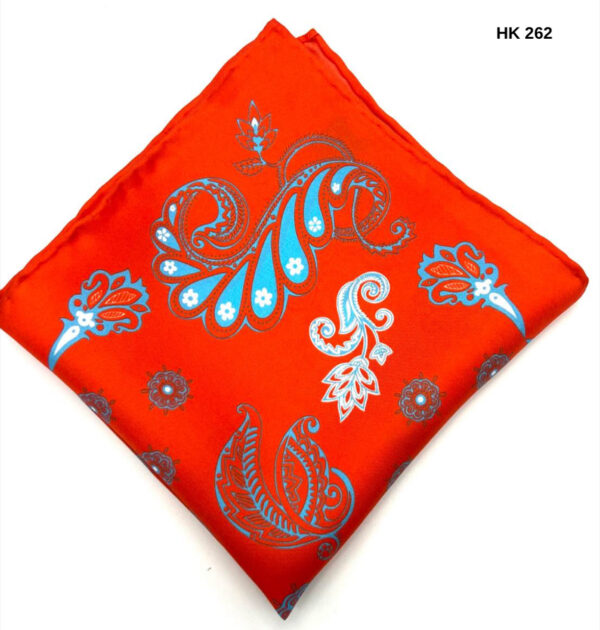 Neon Red | Turquoise | Print | Silk Pocket Square