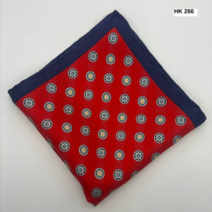 Red | Navy | Print | Silk Pocket Square