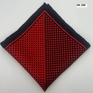 Red | Black | Diamond | Print | Silk Pocket Square