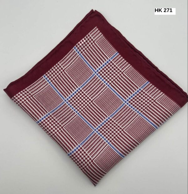 Burgundy | Plaid | Silk Pocket Square