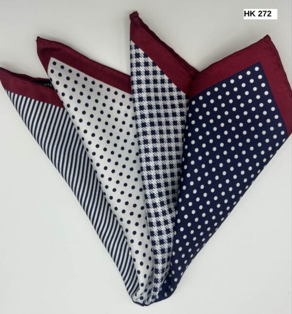 Wine | White | Print | Silk Pocket Square