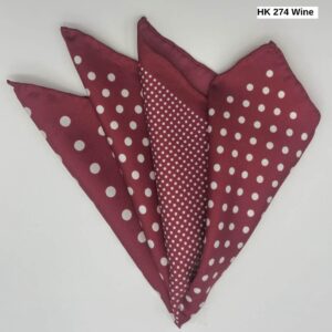 Burgundy Polka Dot Silk Pocket Square