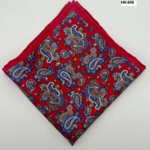 Red | Blue | Print | Silk Pocket Square