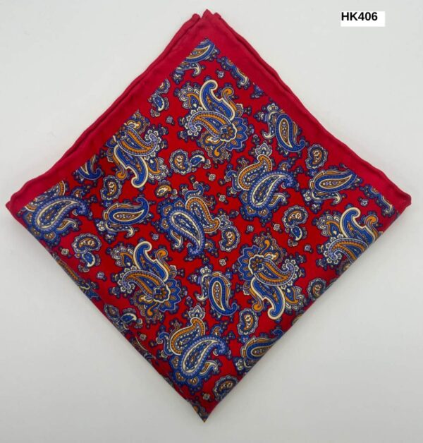 Red | Blue | Print | Silk Pocket Square