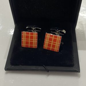 Orange and Yellow Square Cufflink