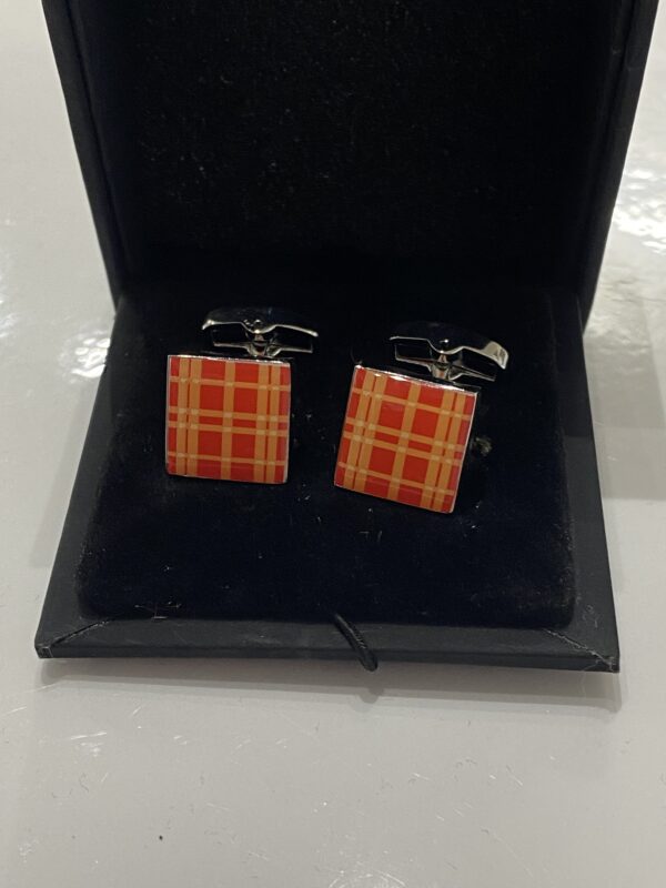 Orange and Yellow Square Cufflink