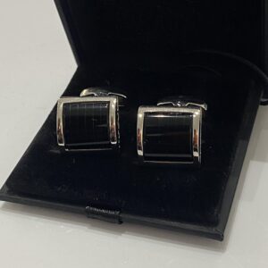 Onyx and Silver Cufflink