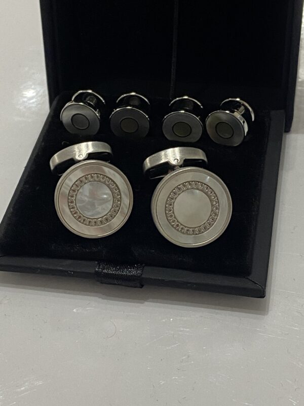 Mother of Pearl Silver Cufflinks Set