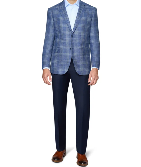Lapis Blue | Plaid | Wool | Modern Fit | Sport Coat