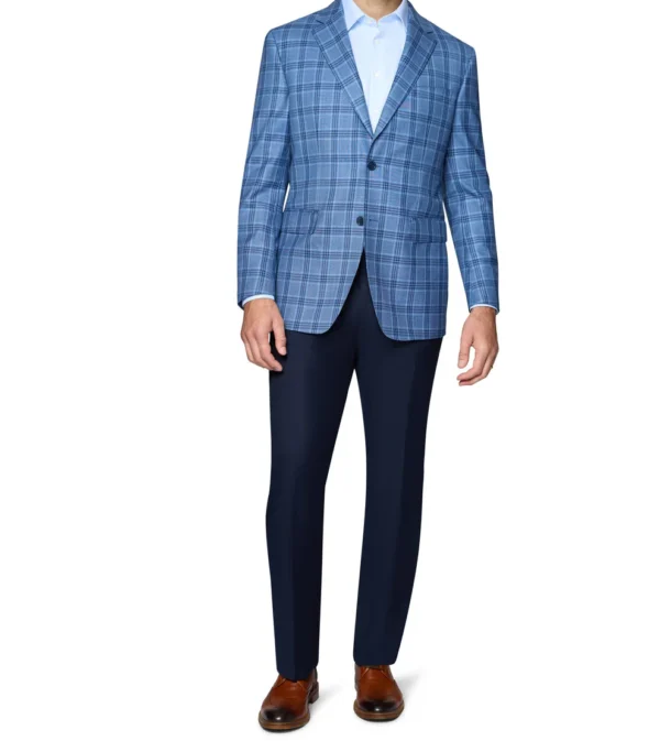 Light Blue | Plaid | Wool | Modern Fit | Sport Coat