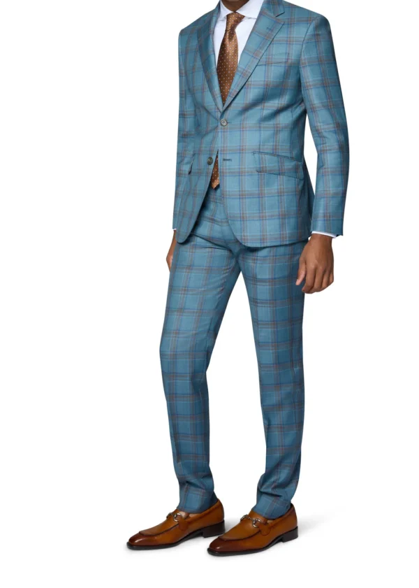 Blue | Rust Plaid | Notch Lapel | Slim Fit Suit